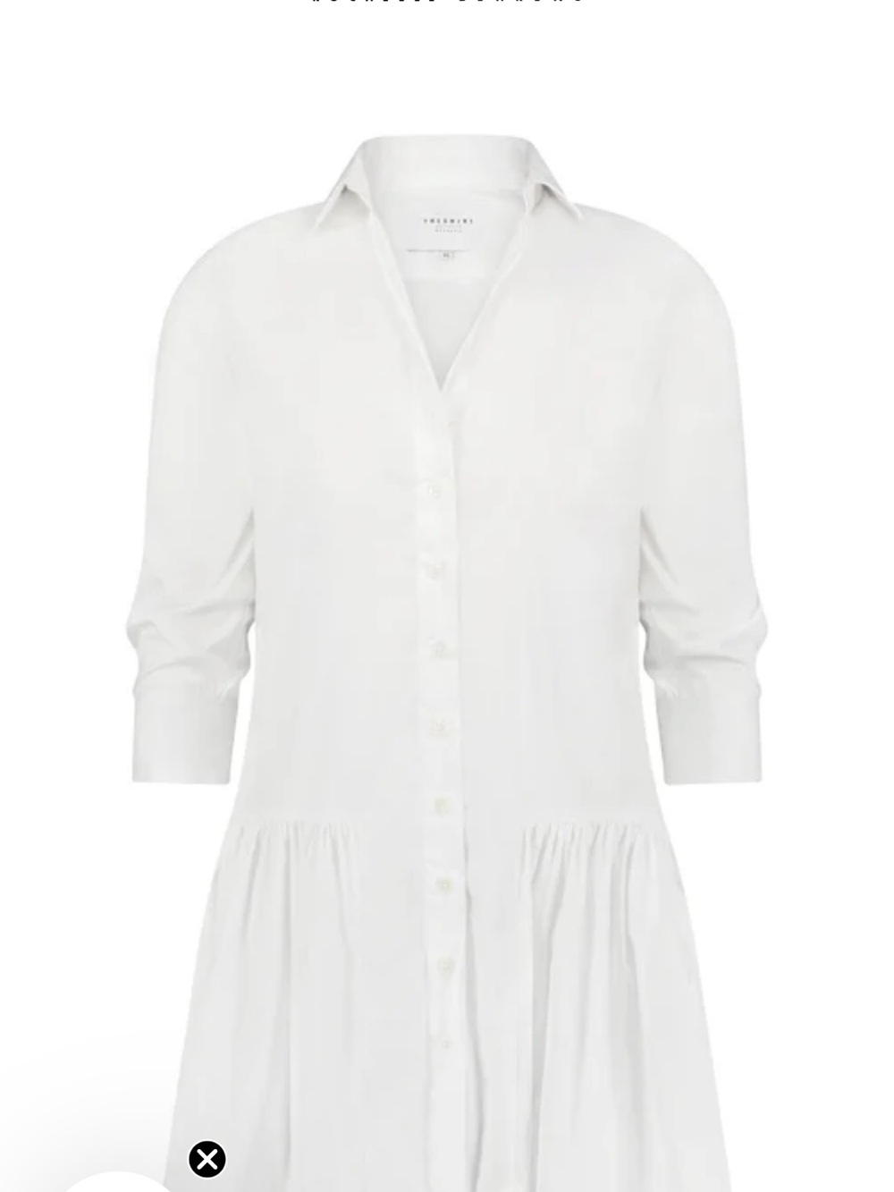 White Shirt Dress with Tiered Skirt - Classic Women's Dress - Picture 3 of 3